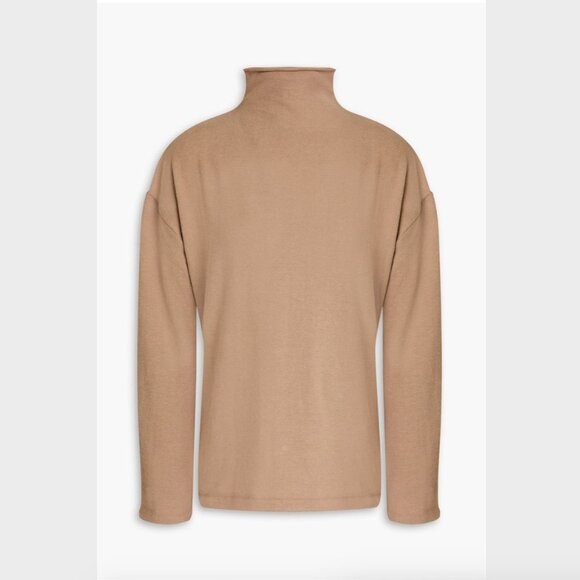 Vince Sweaters - Vince Tan/Sand Cotton-Blend Mock Turtleneck Knit Sweater - Size S